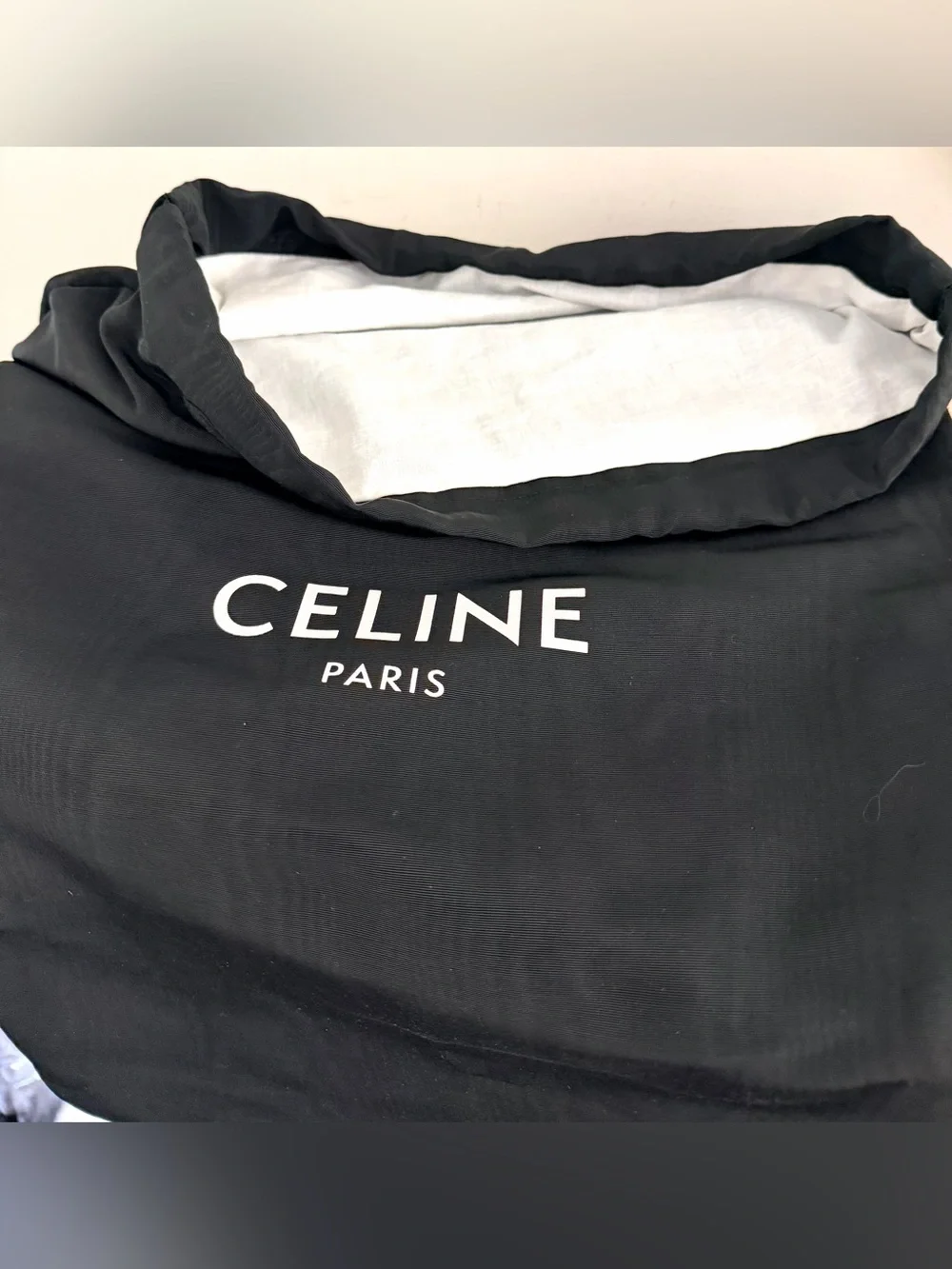 CELINE Small Vertical Cabas Natural Canvas Tan Leather Tote Crossbody